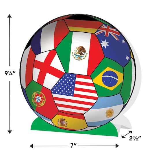 9.25" International 3D Soccer Ball Centerpieces, 2ct.